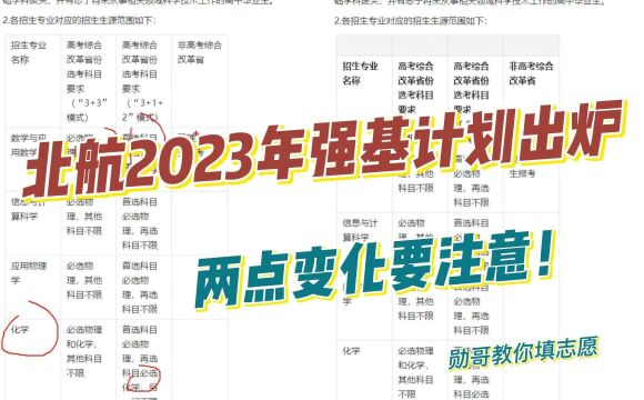 北航2023年强基计划出炉,两点变化要注意!