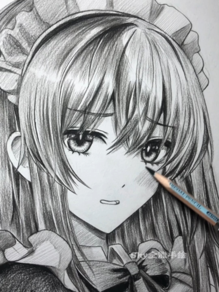 素描原声绘画孤独摇滚动漫人物波奇酱完成版.