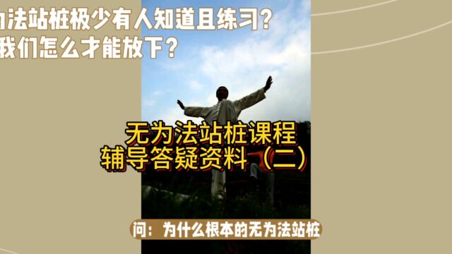 课程辅导答疑内部资料(二):为什么无为法站桩极少有人知道?