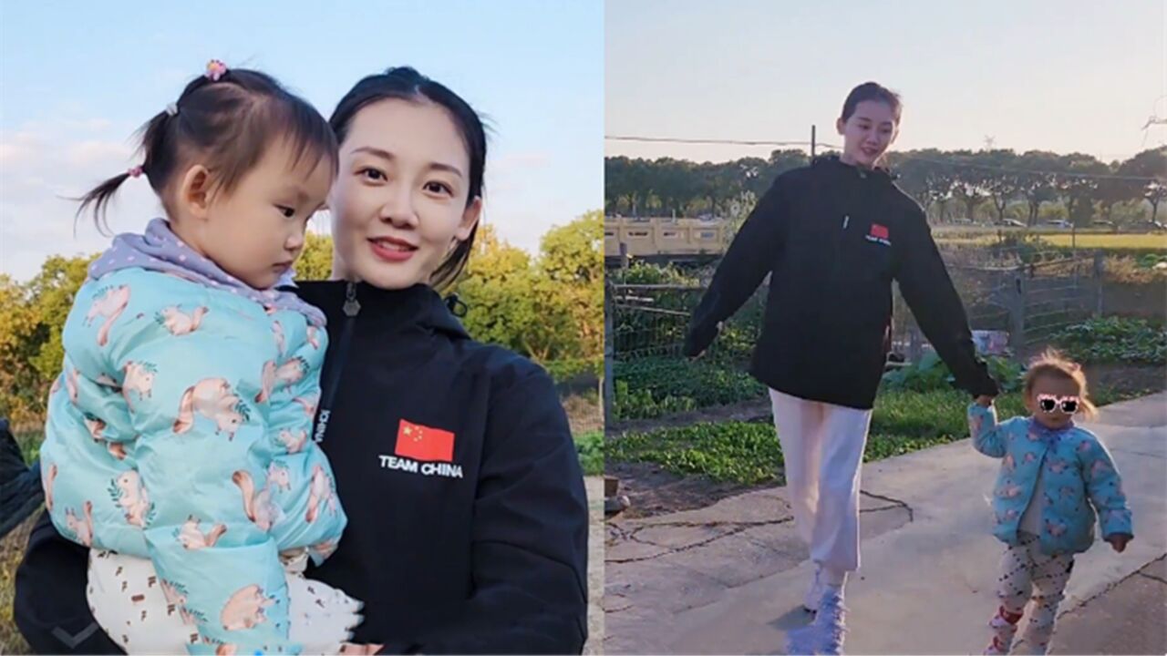 好温馨!郑恺老婆苗苗带女儿到农村采摘,3岁安娜五官很像爸爸郑恺