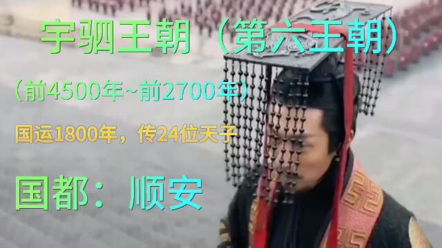 宇驷王朝(前4500年~前2700年),立国1800年,传24位天子.