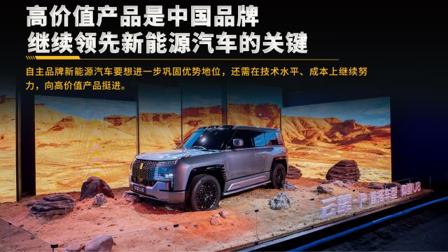 高价值产品是中国品牌继续领先新能源汽车的关键