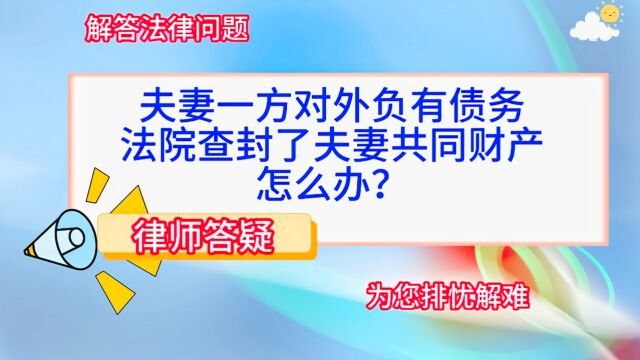 夫妻一方对外负有债务,法院查封了夫妻共同财产,怎么办?