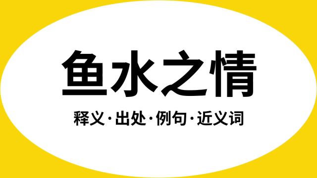 “鱼水之情”是什么意思?