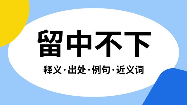 “留中不下”是什么意思?