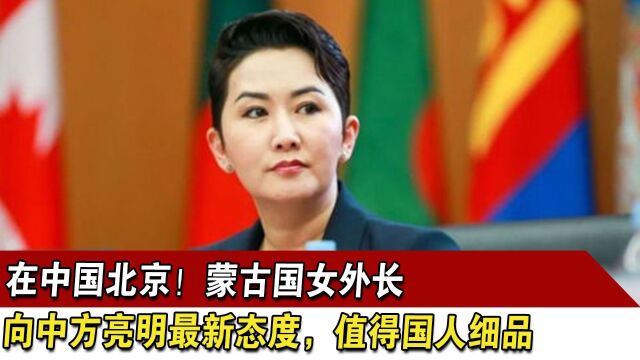 在中国北京!蒙古国女外长向中方亮明最新态度,值得国人细品