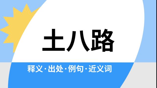 “土八路”是什么意思?