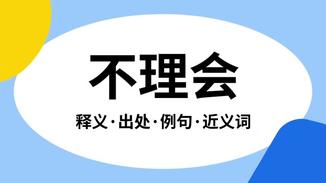 “不理会”是什么意思?