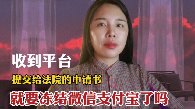 收到平台提交给法院的申请书就要冻结了吗