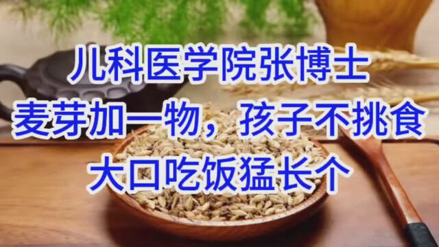 儿科医学院张博士:麦芽加1物,孩子不挑食,大口吃饭猛长个