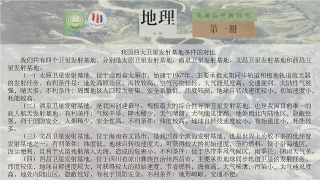 我国四大卫星发射基地条件的对比