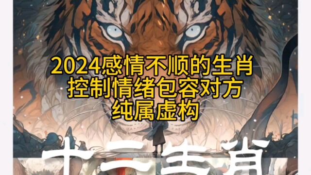 2024感情不顺的生肖 控制情绪包容对方纯属虚构