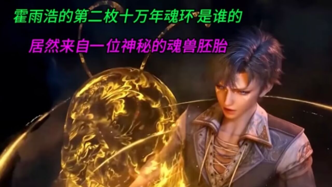 斗罗大陆2:霍雨浩的第二枚十万年魂环,来自一位神秘的魂兽胚胎_高清1080P在线观看平台_腾讯视频