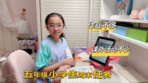 分享五年级小学生周末任务,作业不算多,课外活动安排有点满_高清1080P在线观看平台_腾讯视频