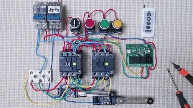 大棚卷帘机手动与远程遥控线路接线方法六 #电工知识 #电气控制 #远程遥控 #零基础学电工