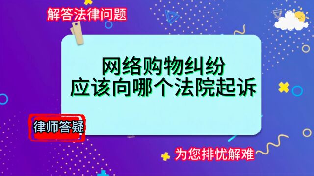 网络购物纠纷,应该向哪个法院起诉?