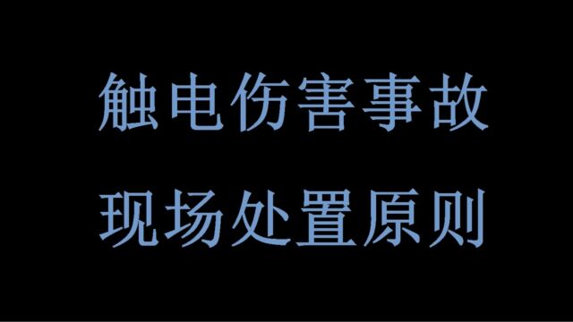 触电伤害事故现场处置原则临潼安置房项目