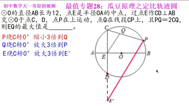 初中数学几何最值专题28.10:瓜豆原理之定比分圆