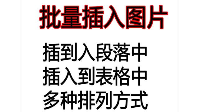 向Word文档中批量插入图片,可自定义图片尺寸及存放顺序