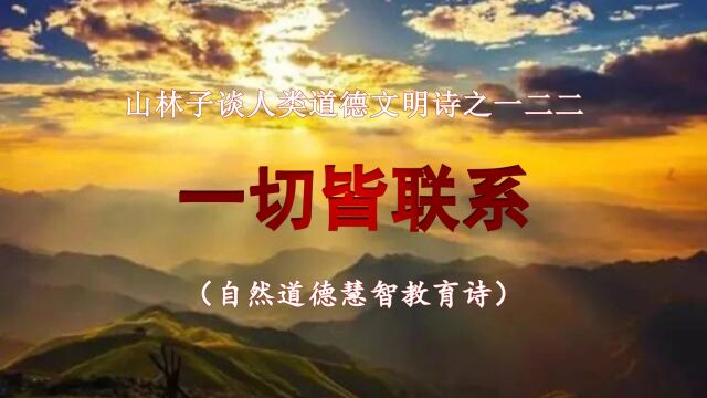 《山林子谈人类道德文明》122【一切皆联系】鹤清工作室