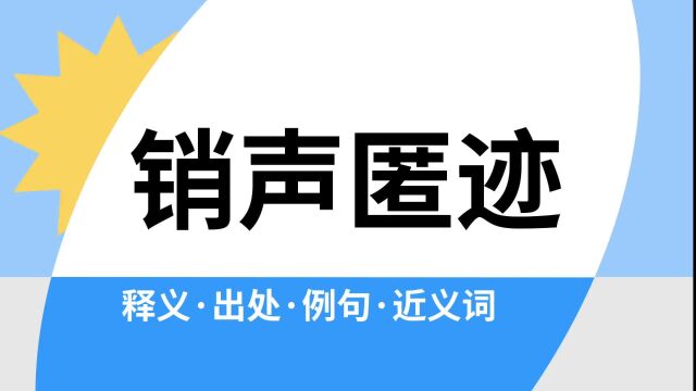 “销声匿迹”是什么意思?