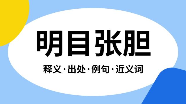 “明目张胆”是什么意思?