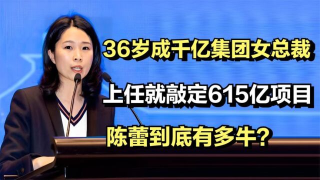 36岁成千亿集团女总裁,上任就敲定615亿项目,陈蕾到底有多牛?