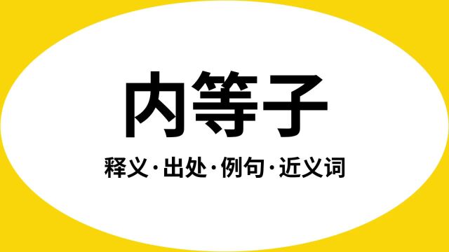 “内等子”是什么意思?