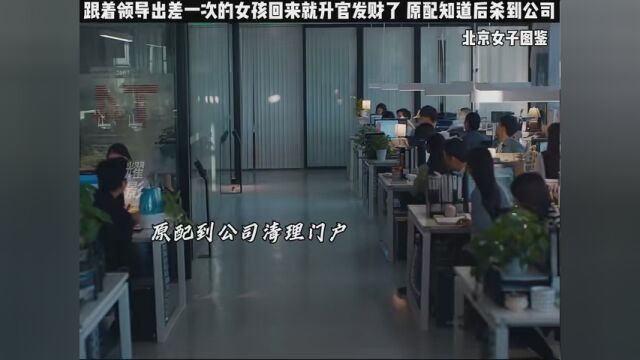 跟着领导出差一次的女孩回来就升官发财了,这太力劈了,原配知道后杀到公司