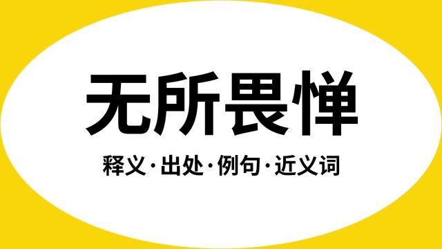 “无所畏惮”是什么意思?