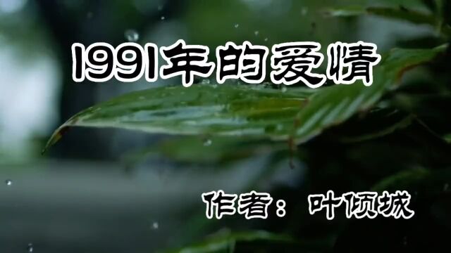 《1991年的爱情》作者:叶倾城