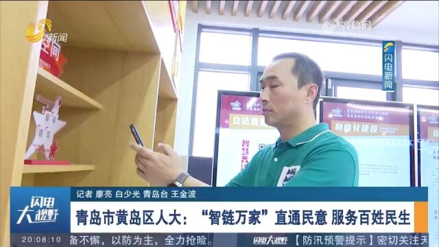 青岛市黄岛区人大:“智链万家”直通民意,服务百姓民生