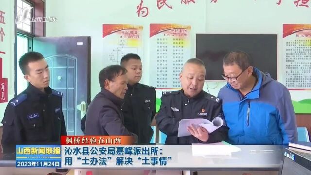 【枫桥经验在山西】沁水县公安局嘉峰派出所:用“土办法”解决“土事情”