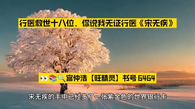 行医救世十八位,你说我无证行医《宋无疾》火爆都市小说●无删减