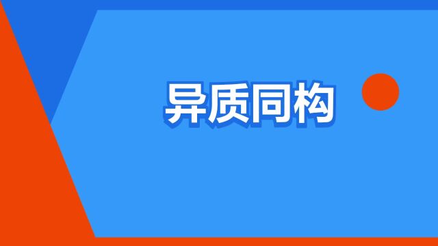 “异质同构”是什么意思?