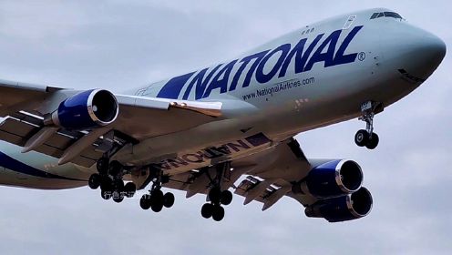 美国货运747与国航波音747排队震撼降落，看看谁才是真正的老司机