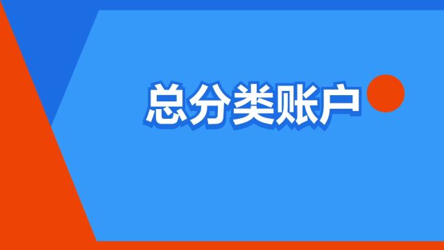 “总分类账户”是什么意思?