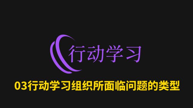 03行动学习组织所面临问题的类型