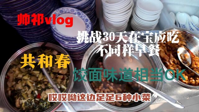 挑战30天在宝应吃不同样早餐(11)共和春饺面味道地道小菜丰富!