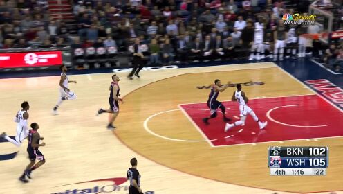 《NBA全场集锦》【扣篮】20分的分差荡然无存 勒维尔反击扣篮打停奇才
