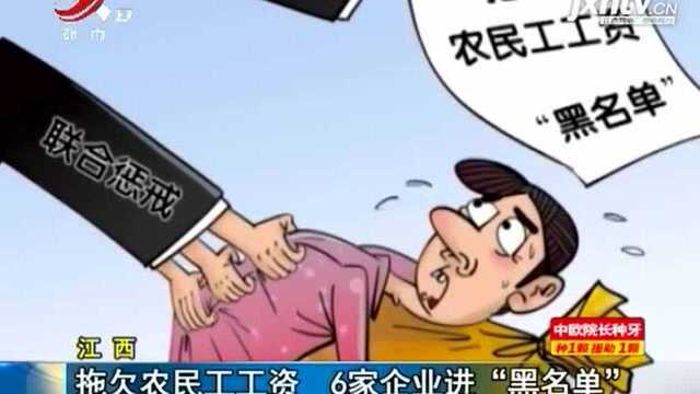 拖欠农民工工资 6家企业进“黑名单”