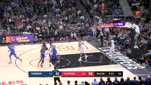 《NBA全场回放》【全场回放】雷霆vs快船第2节 保罗压哨三分