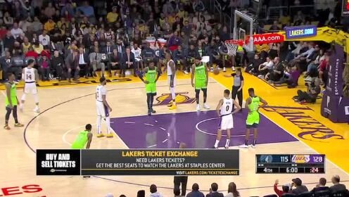 《NBA全场回放》【原声回放】森林狼vs湖人第4节 戴维斯50分詹姆斯2记三分收割比赛