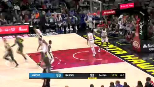 《NBA全场回放》【原声回放】尼克斯vs老鹰第3节 赫尔特特雷杨连飙三分
