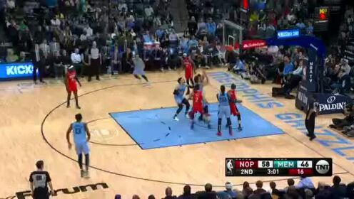 《NBA全场回放》【原声回放】 鹈鹕vs灰熊第2节 霍乐迪怒下三分雨