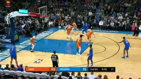 《NBA全场回放》【原声回放】太阳vs雷霆第2节 弗格森肘部怼伤布克