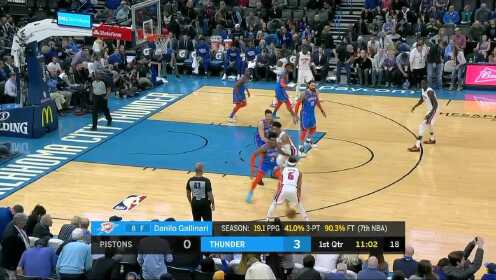 《NBA全场集锦》加里纳利开场颜射三分 施罗德激动比手势庆祝