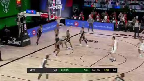 《NBA全场回放》【回放】篮网vs雄鹿第2节 字母哥大修欧洲步单臂虐筐