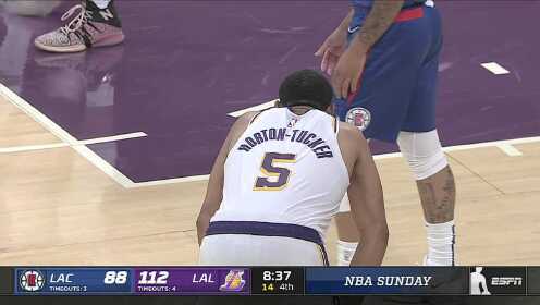 《NBA全场回放》NBA季前赛：快船vs湖人 第4节英文原声回放