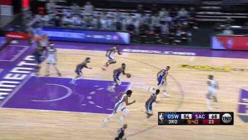 《NBA全场回放》NBA季前赛：勇士vs国王 第3节英文原声回放